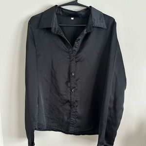 Women's Black Button Down Shirt NWOT